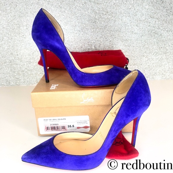 Christian Louboutin Shoes - LOUBOUTIN Veau Velour Iriza 100 Pumps Purple Pop